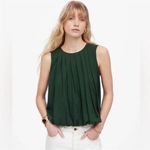 Madewell Green Sleeveless Bubble Fashion Top M NWT